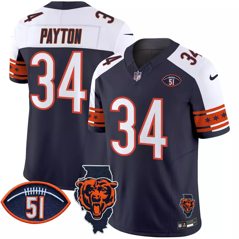walter payton alternate mens chicago bears illinois dick butkus patch vapor limited jersey all stitched