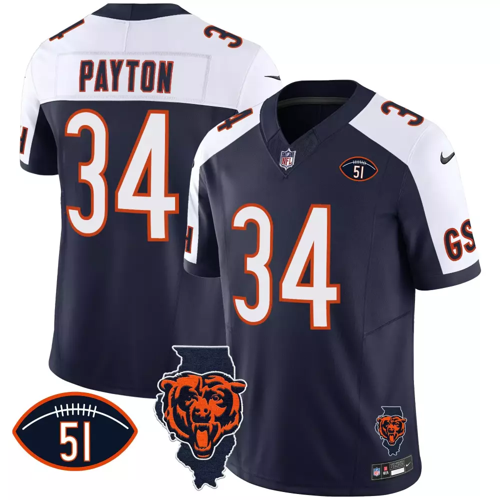 walter payton alternate mens chicago bears illinois dick butkus patch vapor limited jersey all stitched
