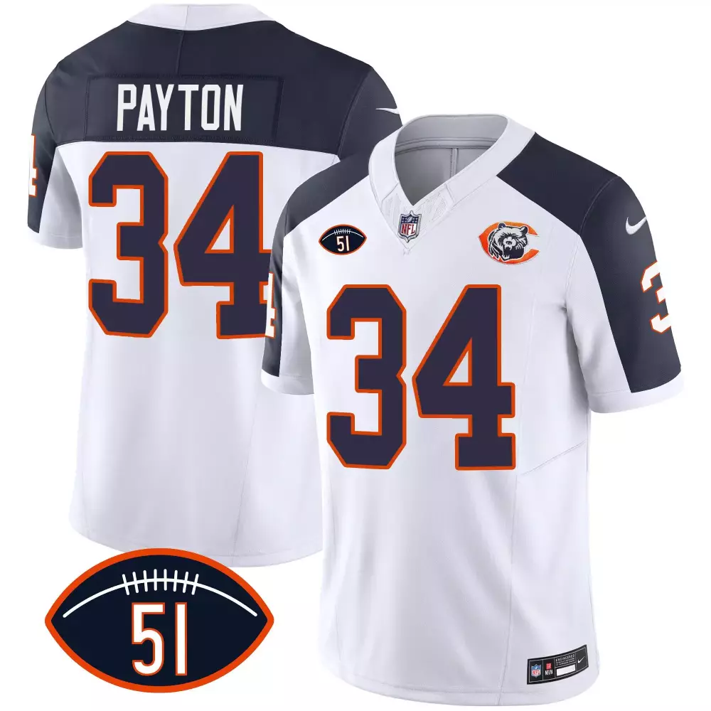 walter payton black gold mens chicago bears white gold black gold jersey all stitched