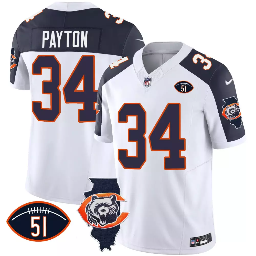 walter payton black gold mens chicago bears white gold black gold jersey all stitched