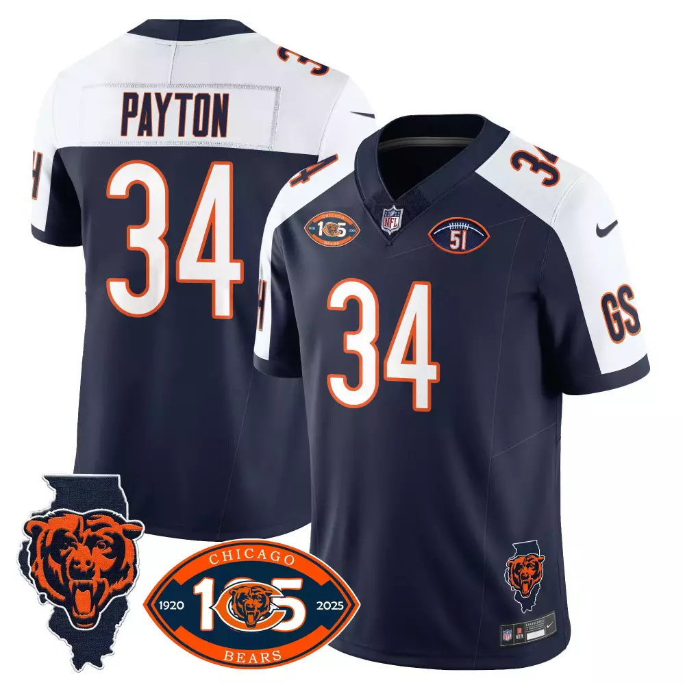 walter payton inverted mens chicago bears throwback vapor jersey all stitched