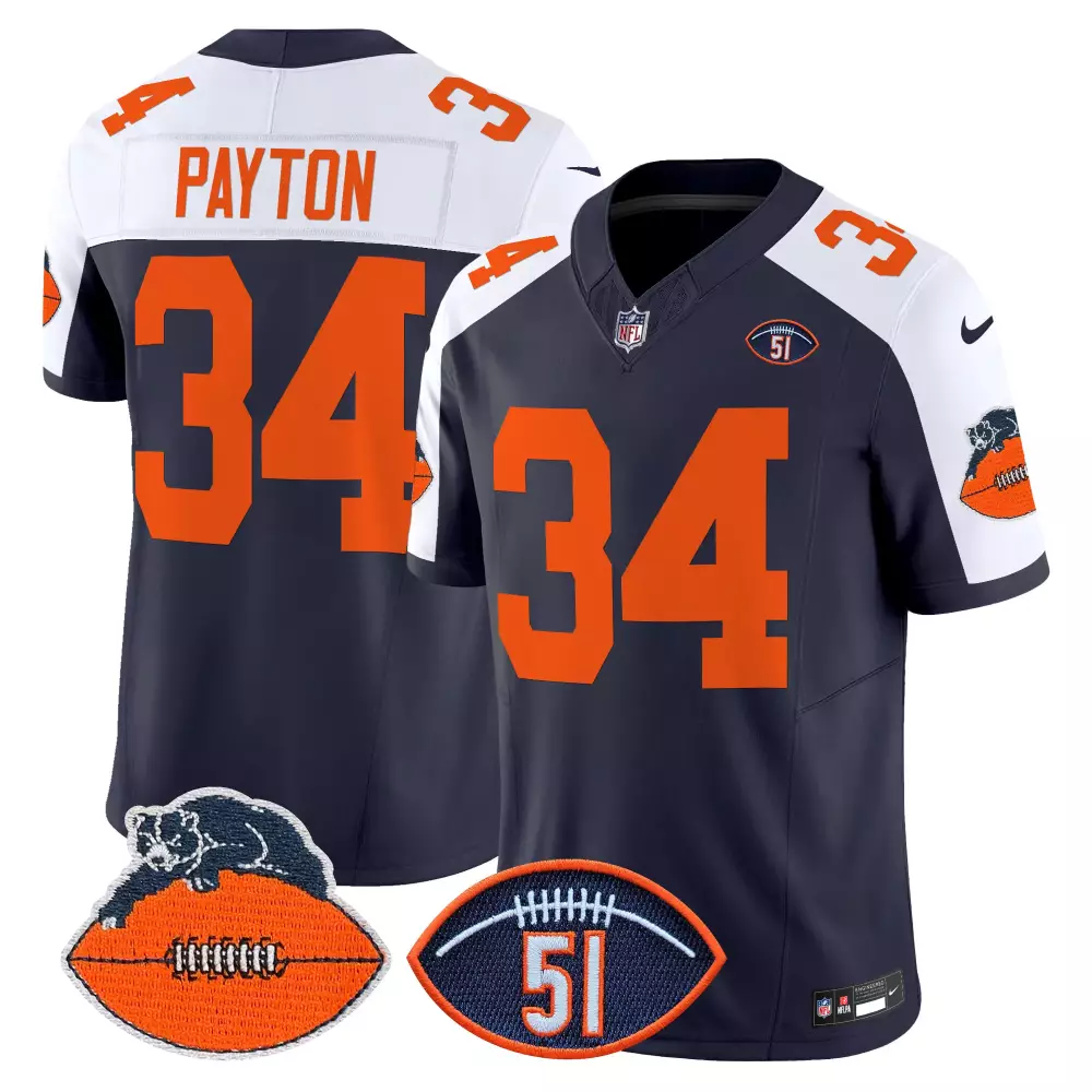 walter payton navy alternate mens chicago bears city edition gsh jersey chicago flag all stitched