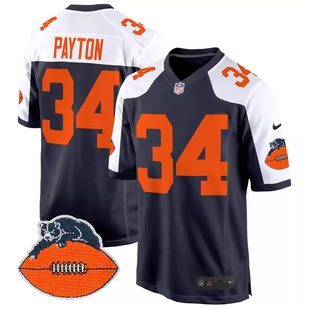 walter payton navy alternate mens chicago bears throwback game jersey all stitched