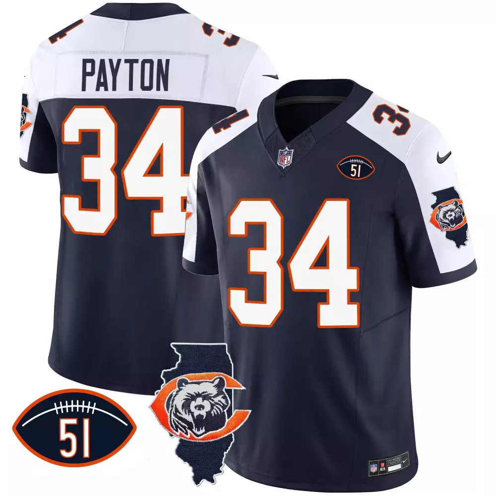 walter payton navy alternate mens chicago bears throwback game jersey all stitched