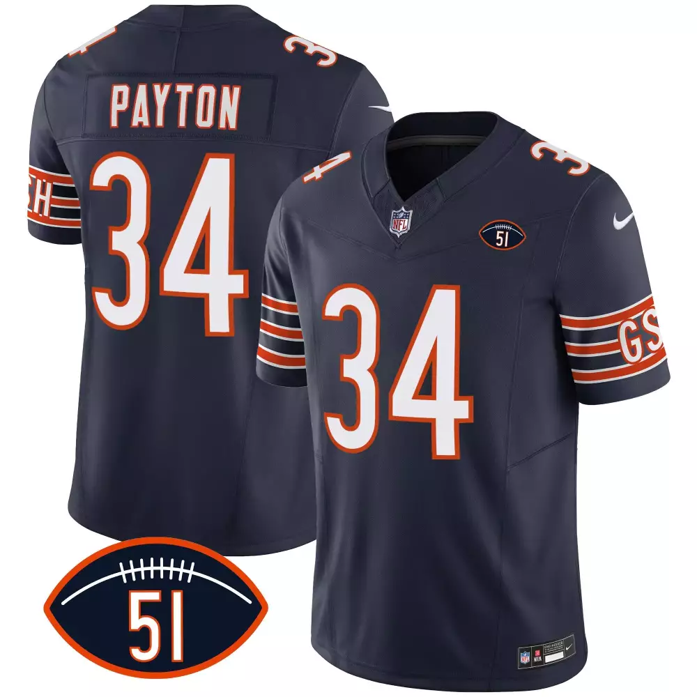 walter payton navy mens chicago bears city edition jersey chicago flag all stitched