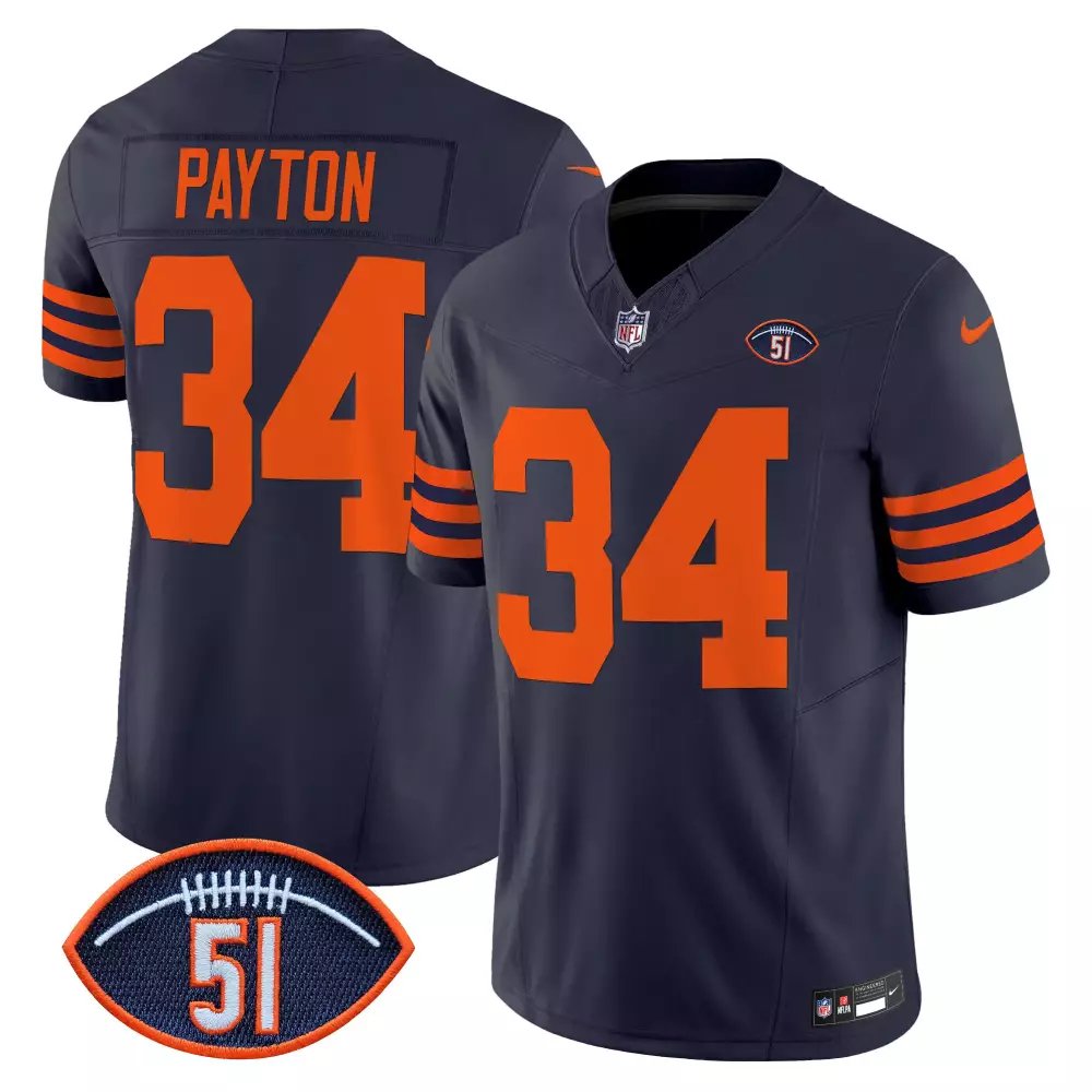 walter payton navy mens chicago bears city edition jersey chicago flag all stitched