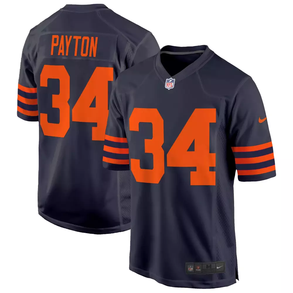 walter payton navy mens chicago bears illinois patch vapor jersey all stitched