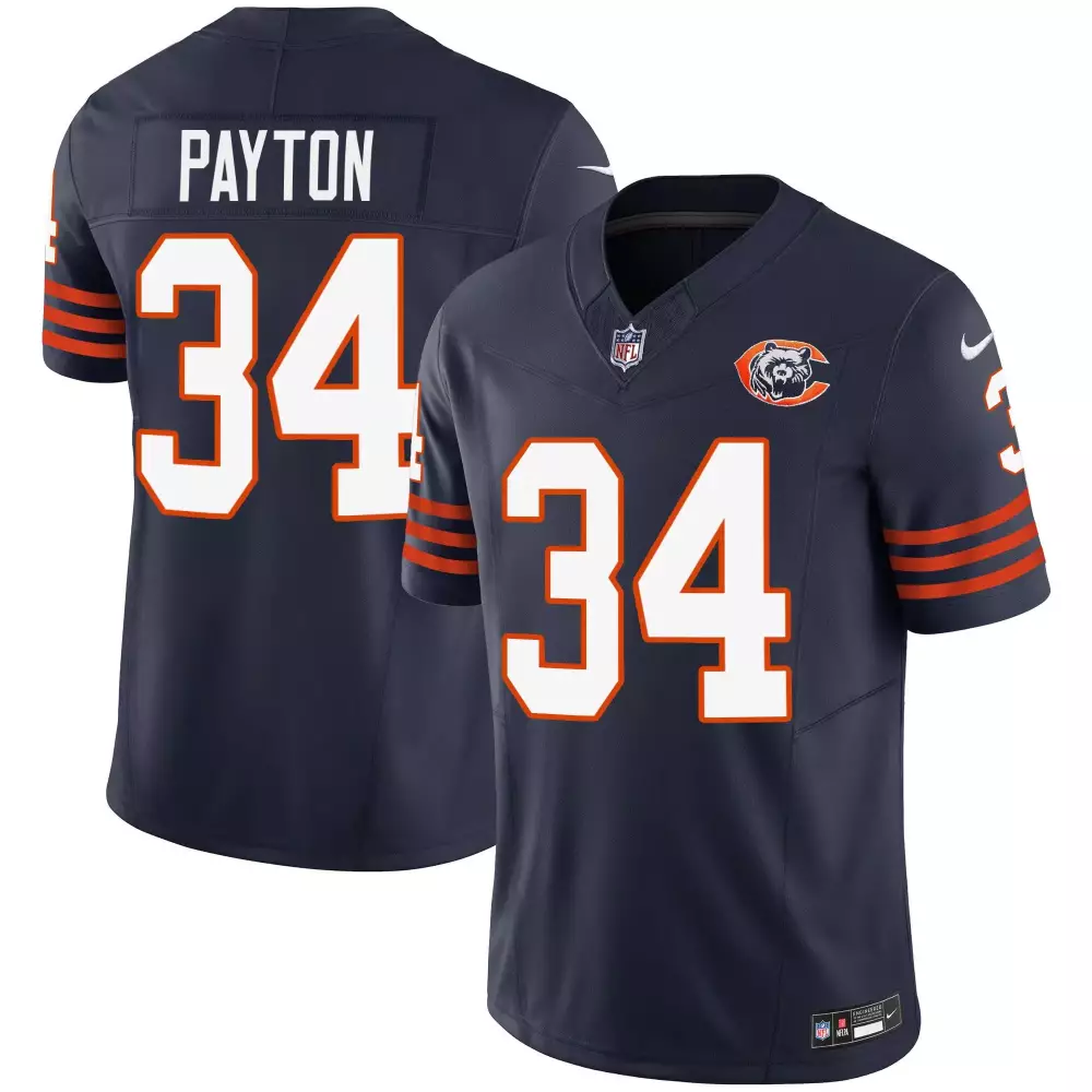 walter payton navy mens chicago bears throwback vapor jersey all stitched