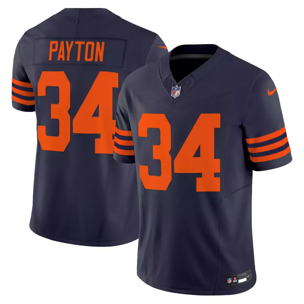 walter payton navy mens chicago bears throwback vapor jersey all stitched