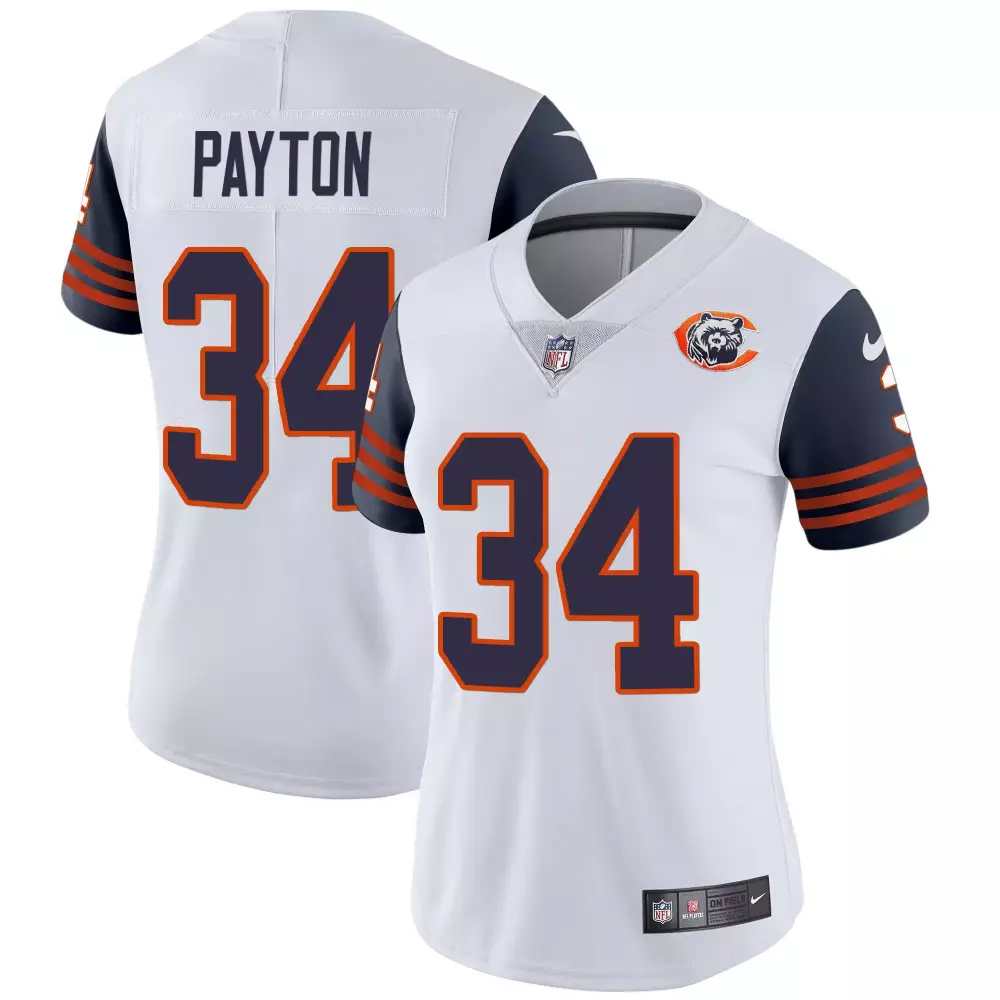 walter payton navy sleeves womens chicago bears throwback vapor jersey all stitched