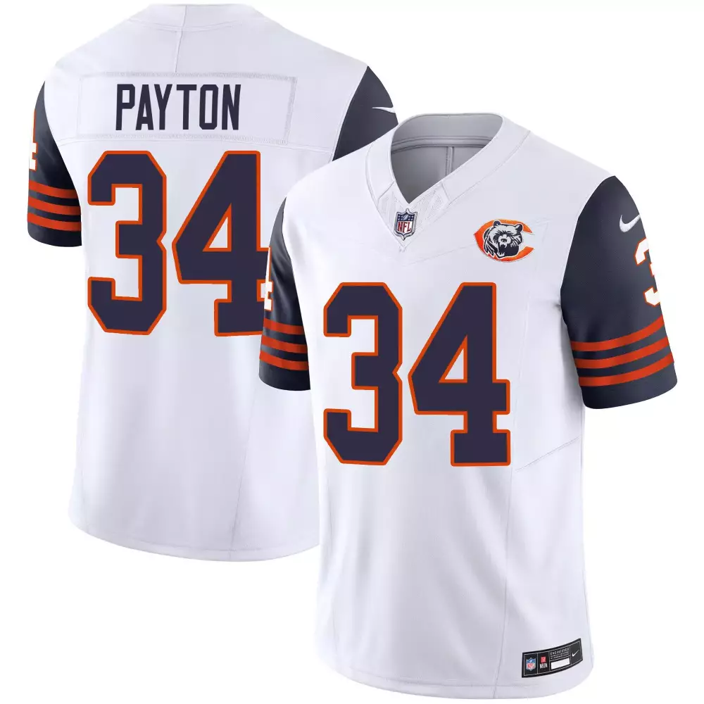 walter payton navy sleeves womens chicago bears throwback vapor jersey all stitched