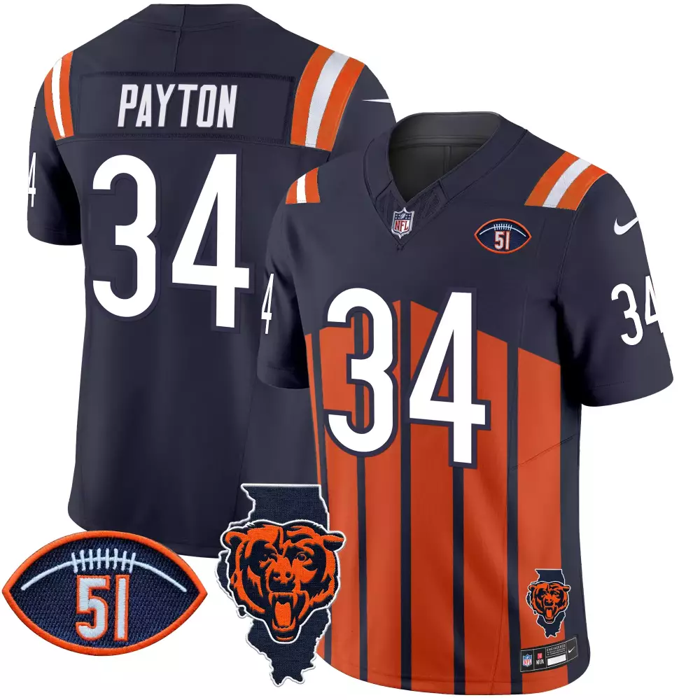walter payton navy sleeves womens chicago bears throwback vapor jersey all stitched