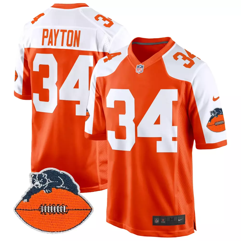 walter payton orange alternate mens chicago bears city edition gsh jersey chicago flag all stitched 1