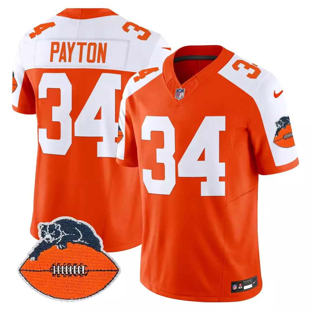 walter payton orange alternate mens chicago bears throwback vapor limited jersey all stitched