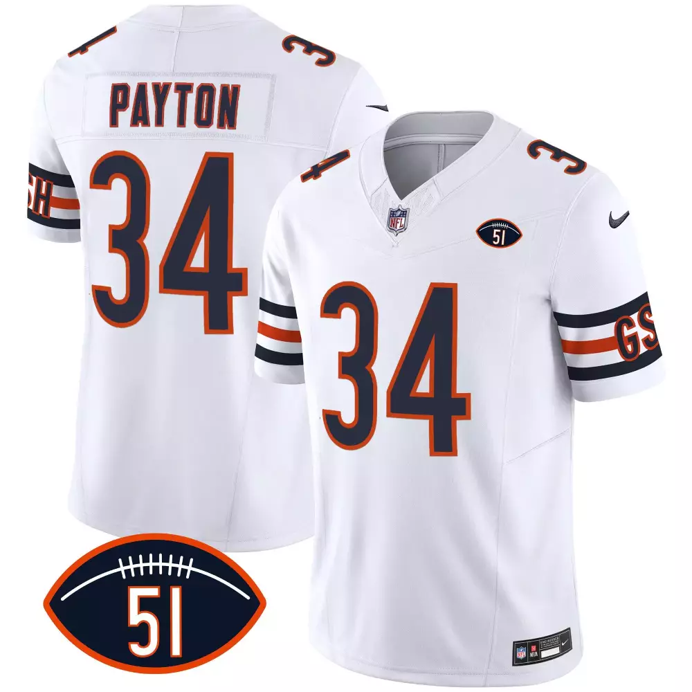 walter payton white mens chicago bears city edition jersey chicago flag all stitched 1
