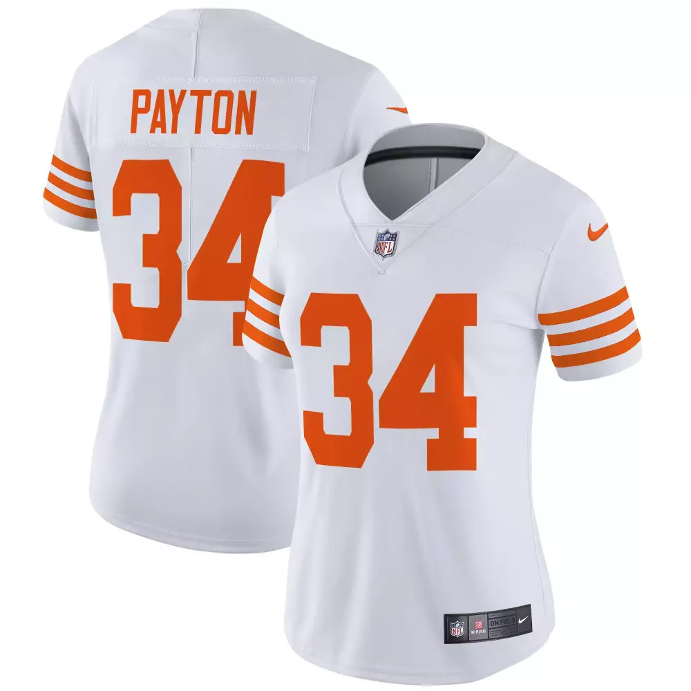 walter payton white womens chicago bears throwback vapor limited jersey all stitched