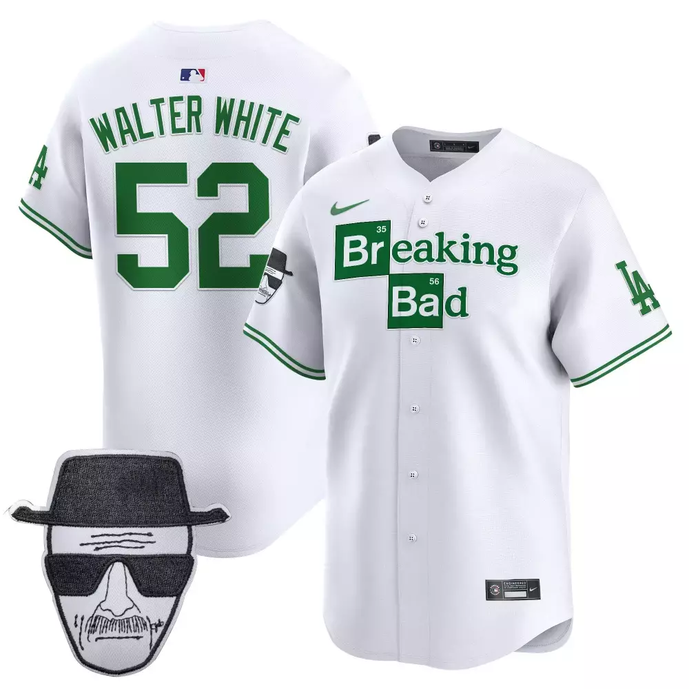 walter white royal mens los angeles dodgers breaking bad walter white patch vapor premier limited jersey all stitched
