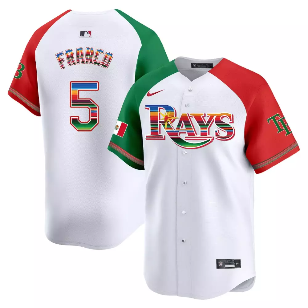 wander franco alternate mens tampa bay rays mexico vapor premier limited jersey all stitched