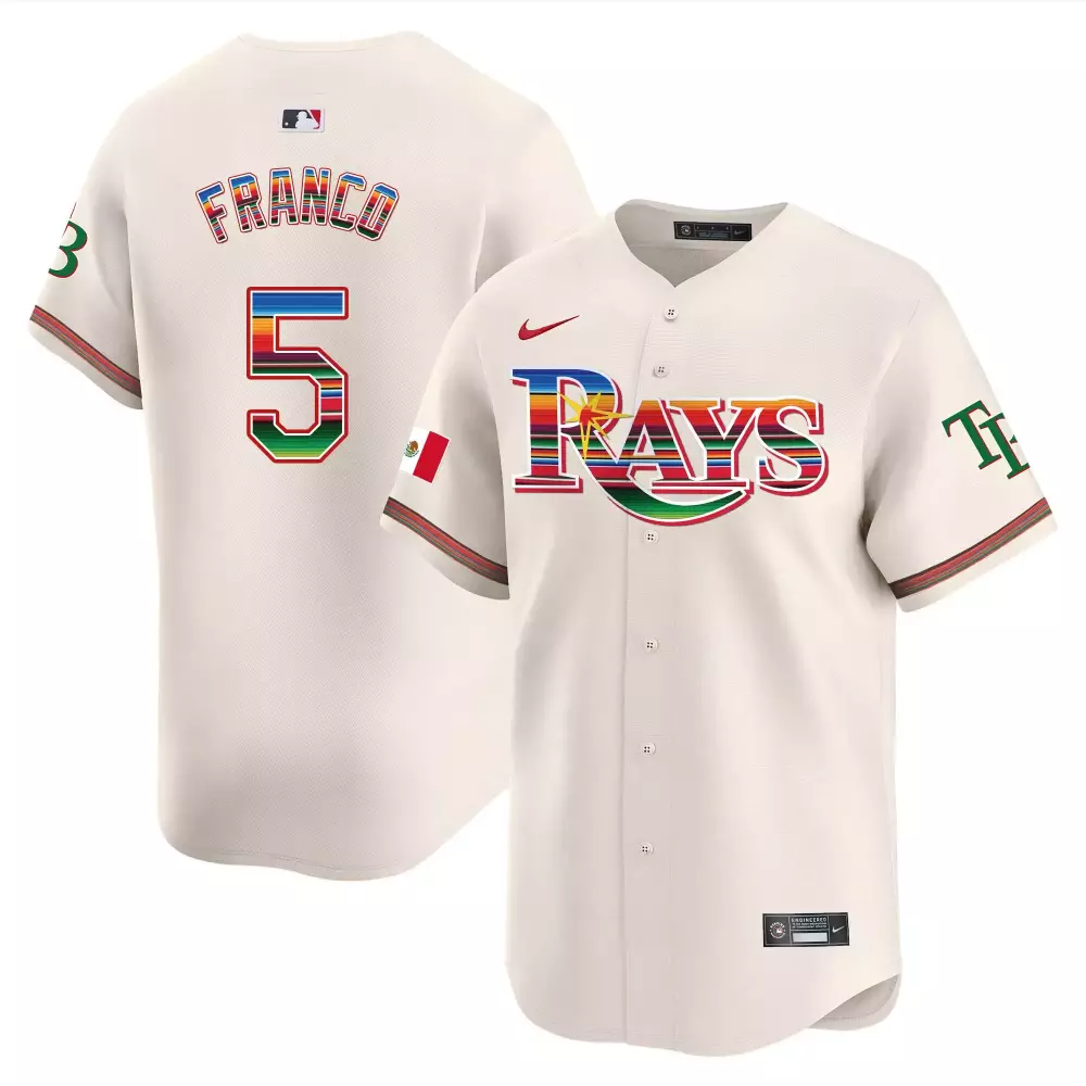 wander franco cream mens tampa bay rays mexico vapor premier limited jersey all stitched