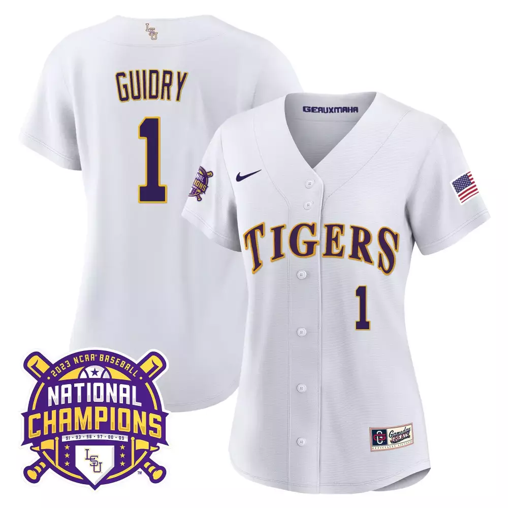 weylin guidry white mens lsu tigers college baseball world series jersey v2 all stitched