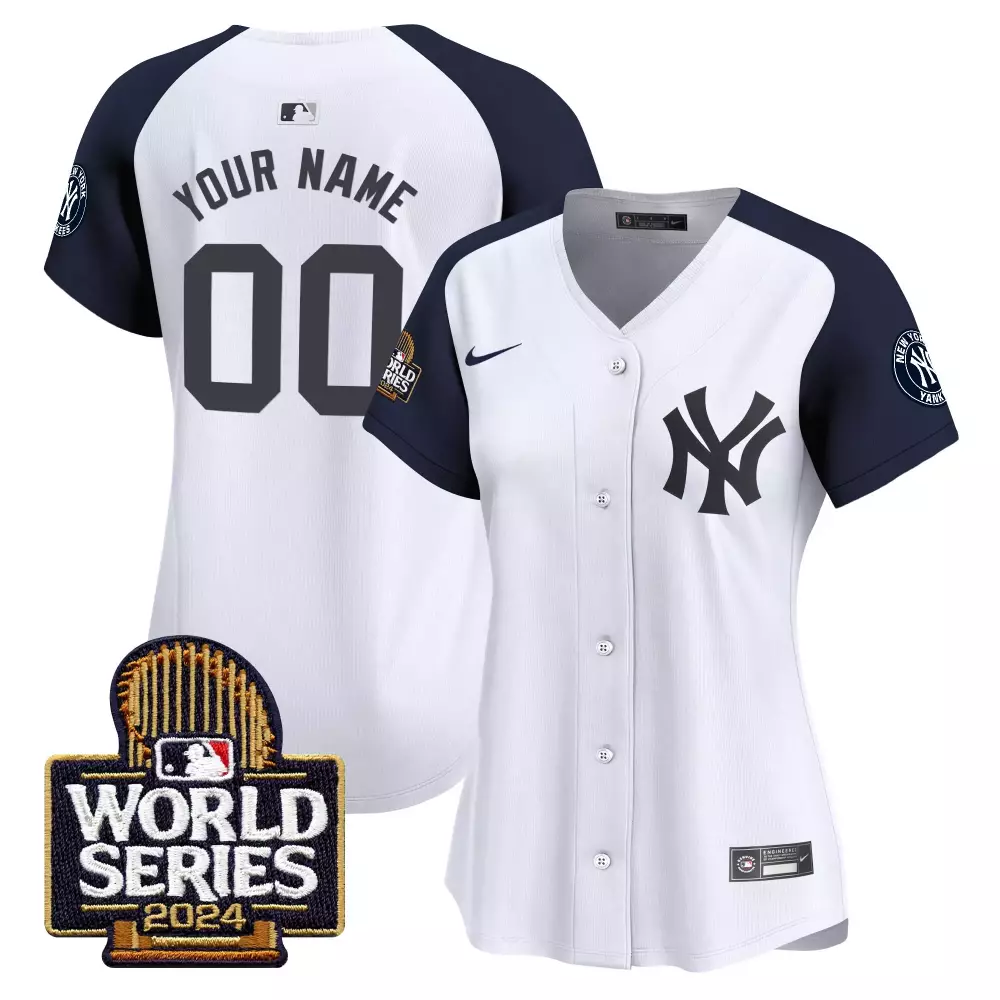 white alternate women new york yankees 2024 spring training patch vapor premier elite custom jersey v2 all stitched