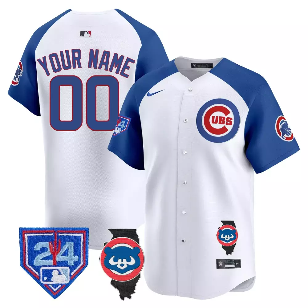 2024 Spring Training Illinois Patch Youth Chicago Cubs Jersey | White Alternate Vapor Premier Limited Edition | Custom Fan Gear for Men, Women & Youth