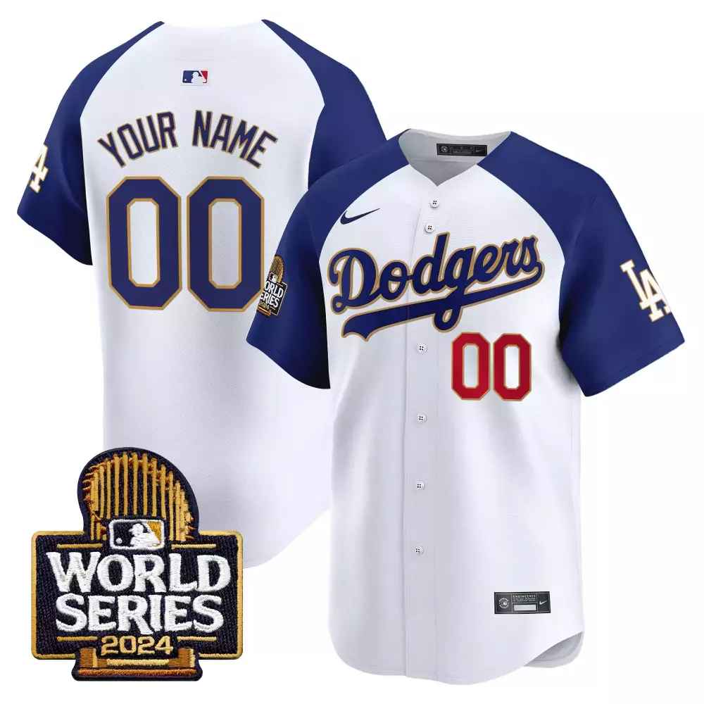 Los Angeles Dodgers 2024 Youth White Alternate Jersey | World Series Gold Trim Vapor Premier Limited Edition | For Men, Women & Youth