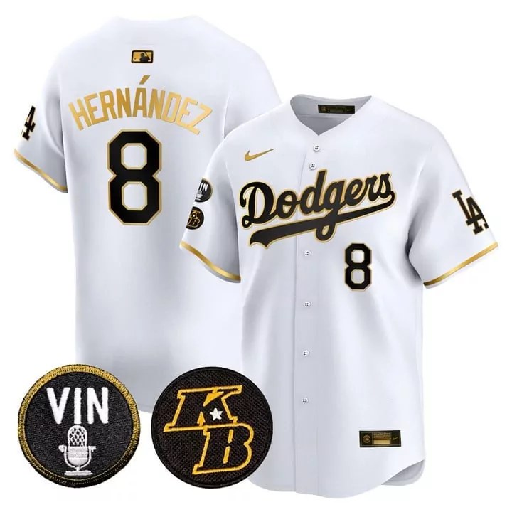 Kike Hernandez Los Angeles Dodgers 2024 Limited Edition Jersey | White Gold Vapor Premier | Fan Gear for Men, Women & Youth