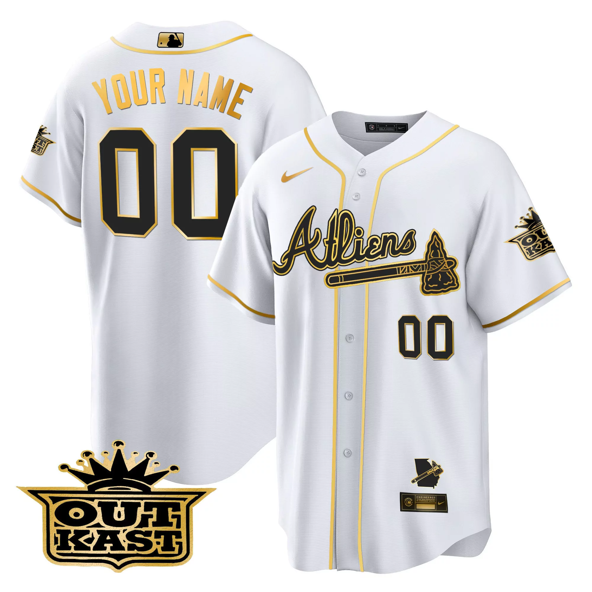 white gold men atlanta braves 2024 robinson georgia patch vapor premier limited custom jersey all stitched