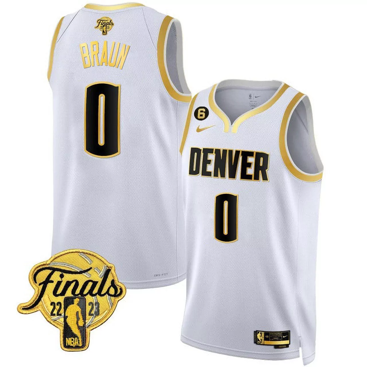 white gold men christian braun denver nuggets jersey nba finals patch all stitched 1