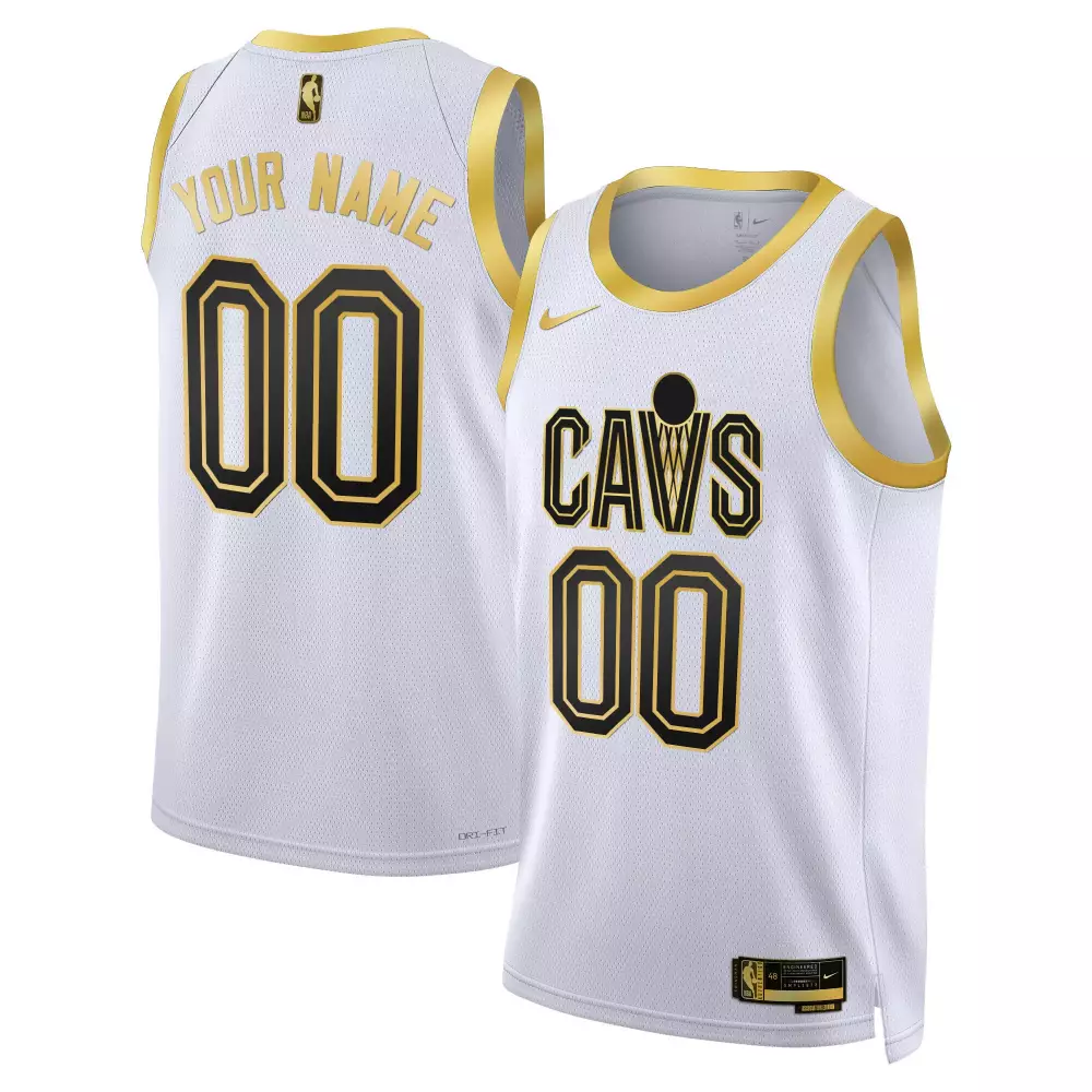 white gold men cleveland cavaliers swingman custom jersey all stitched