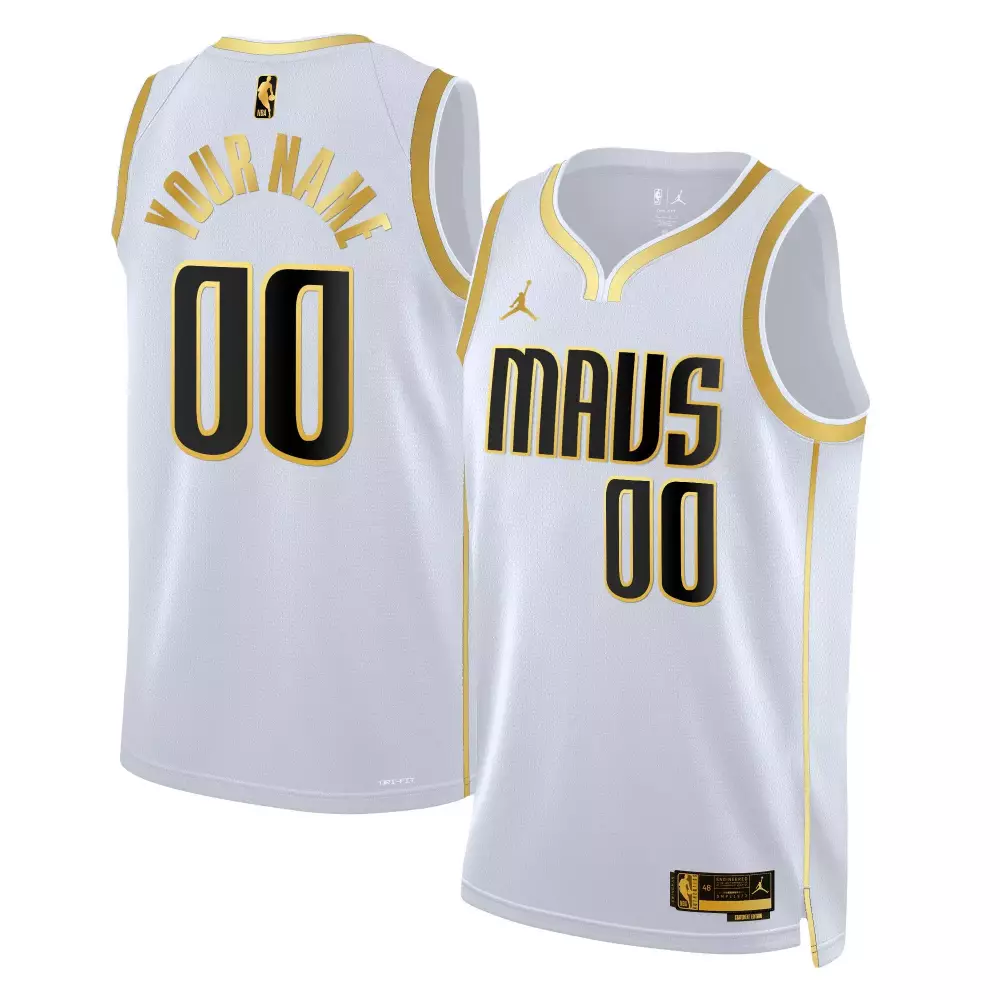 white gold men dallas mavericks swingman custom jersey all stitched