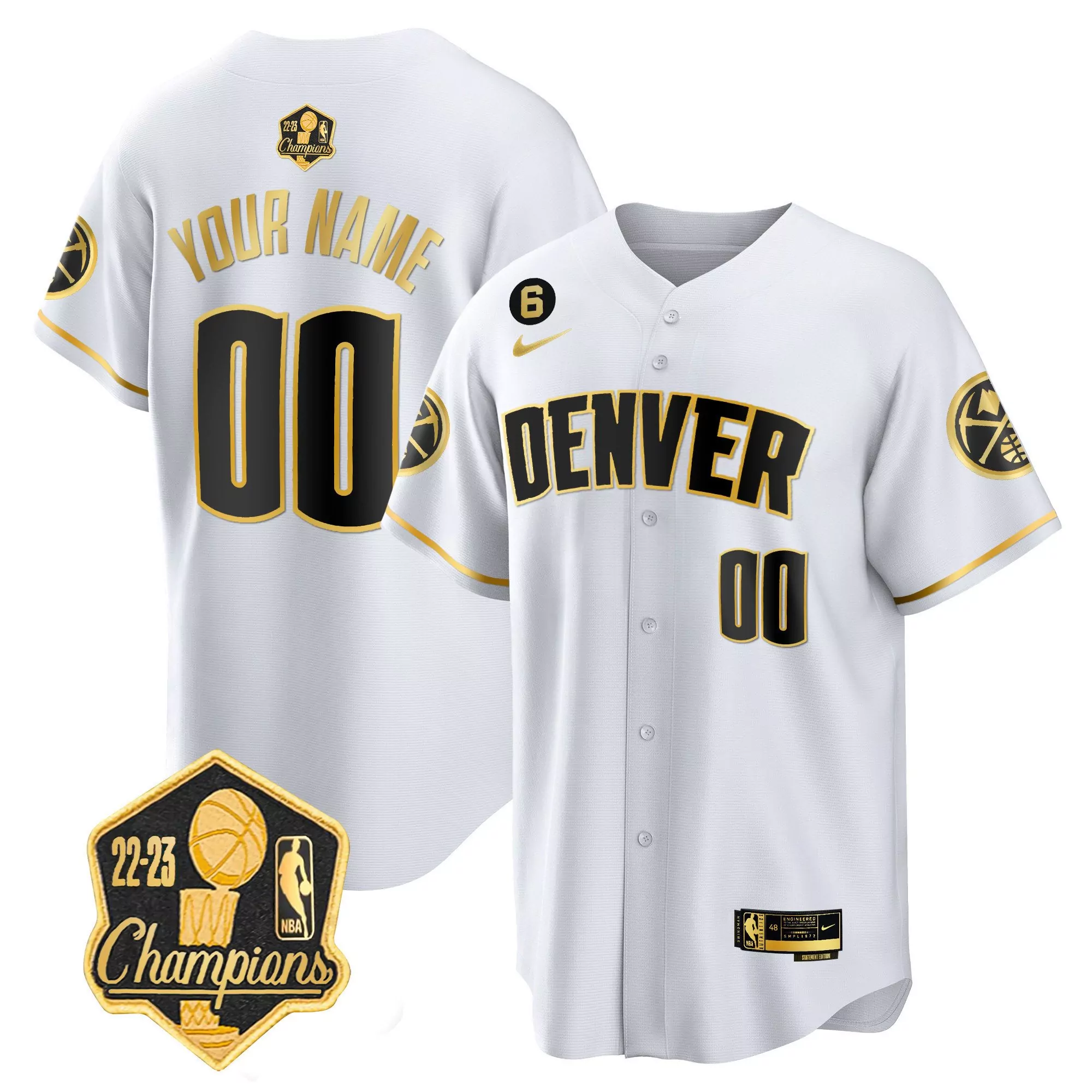 white gold men christian braun denver nuggets jersey nba finals patch all stitched 1