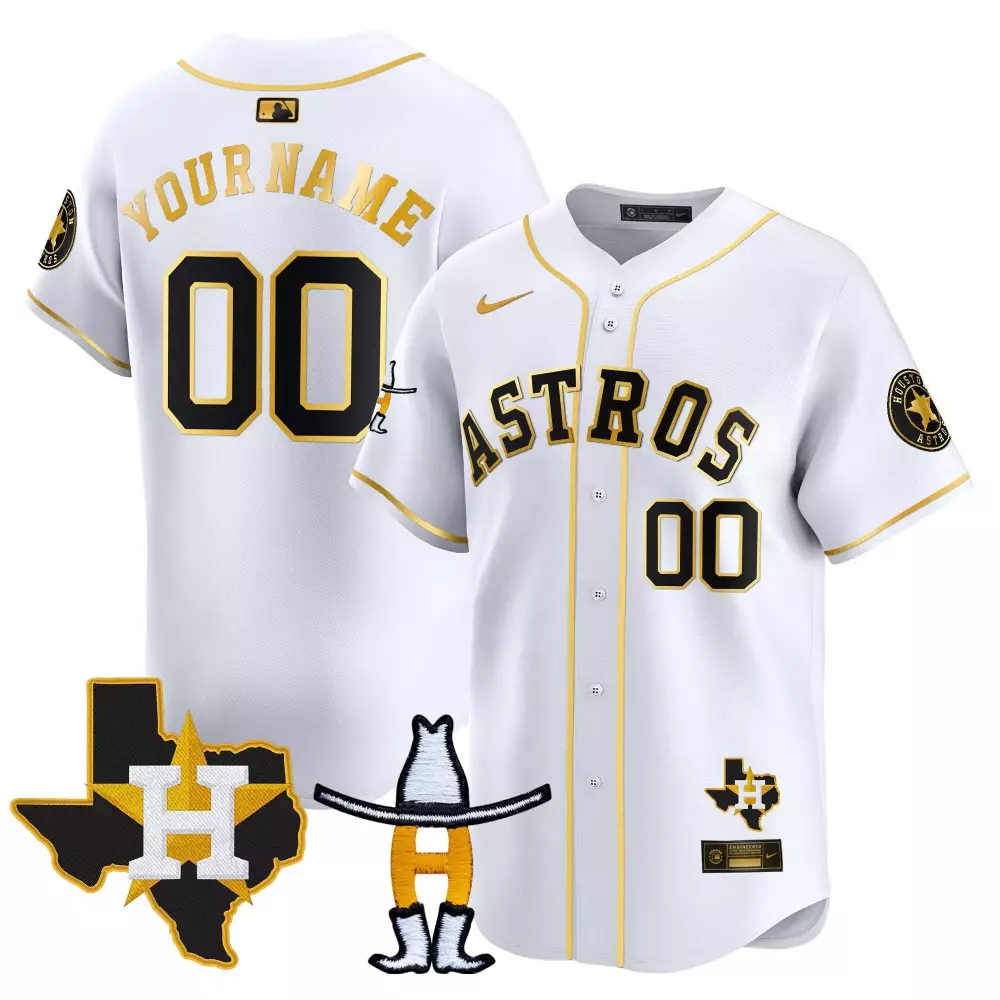 white gold men houston astros houston rodeo patch vapor premier limited custom jersey v2 all stitched