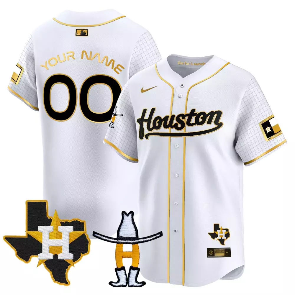 white gold men houston astros houston rodeo patch vapor premier limited custom jersey v2 all stitched