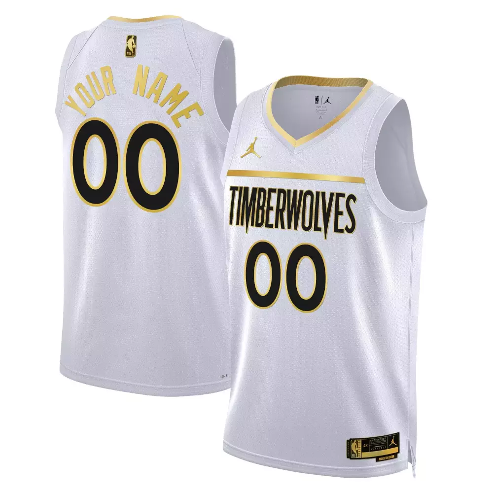 white gold men minnesota timberwolves swingman custom jersey all stitched