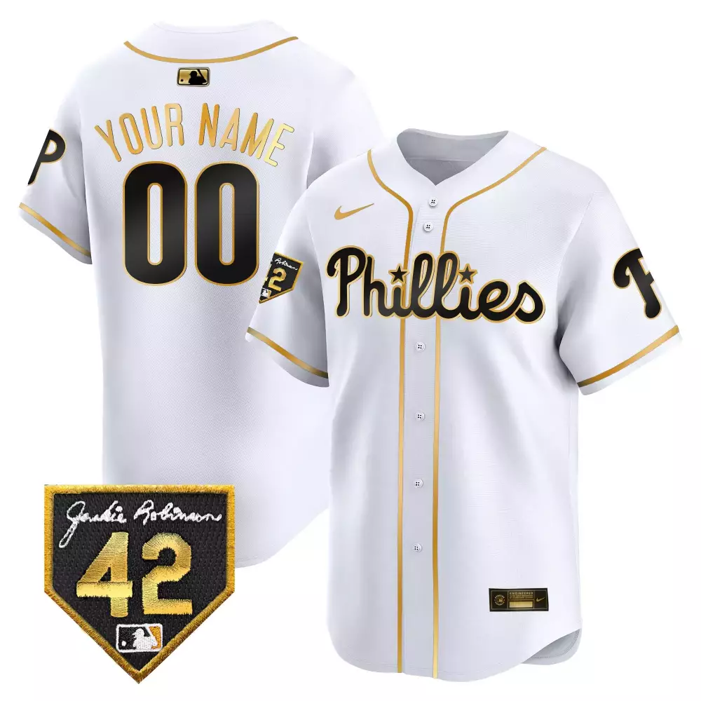 white gold men philadelphia phillies citizen bank parks 20th anniversary custom jersey