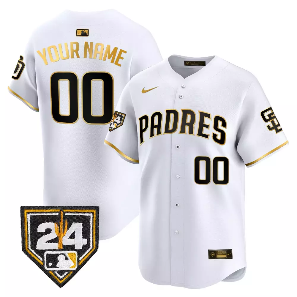 white gold men san diego padres 2024 for peter robinson patch vapor premier limited custom jersey all stitched