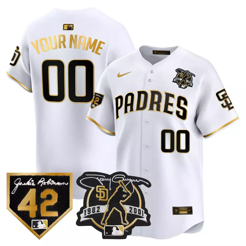 white gold men san diego padres 2024 for peter robinson patch vapor premier limited custom jersey all stitched