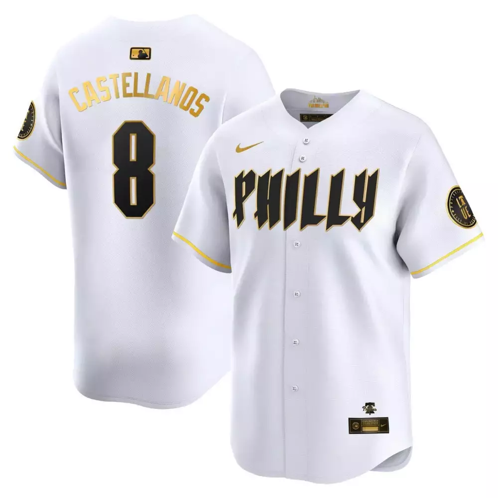 white gold nick castellanos philadelphia phillies blue 2024 city connect limited jersey