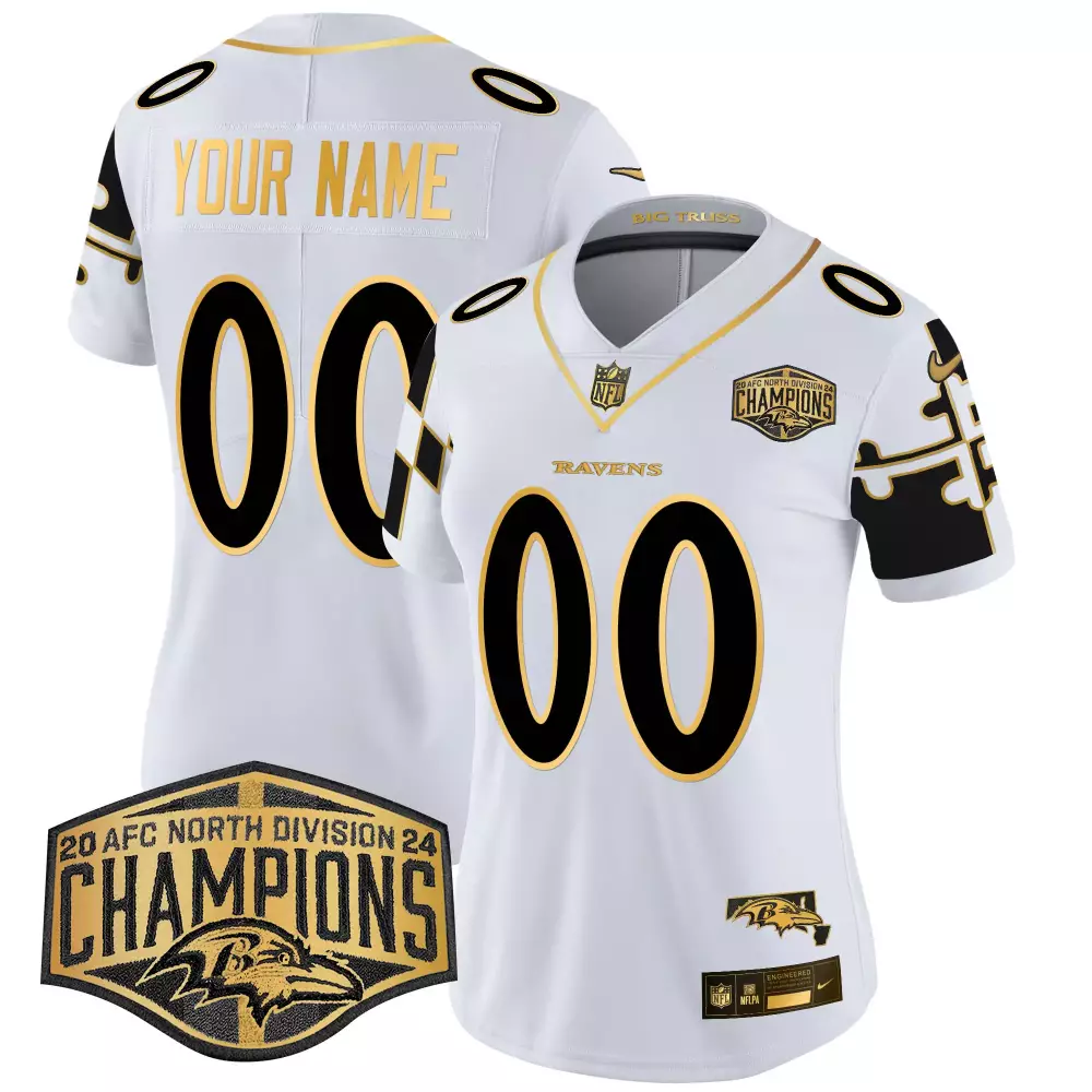 white gold men baltimore ravens vapor gold custom name and number all stitched