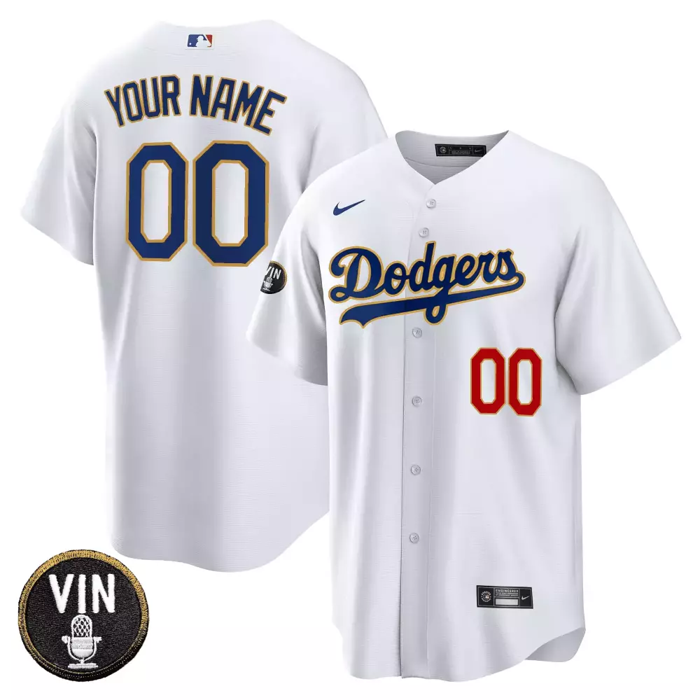 Women Dodgers Vin California Patch Jersey | Limited Edition Stitched Fan Gear | For Women, Men & Youth