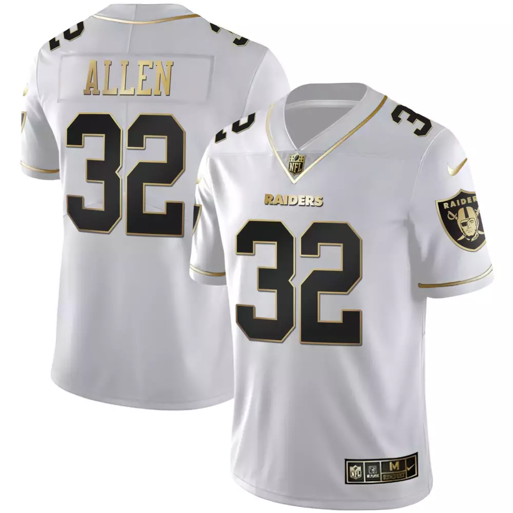 White Gold Women's Marcus Allen Raiders Jersey | Stitched | Custom Fan Gear | For Men, Women & Youth