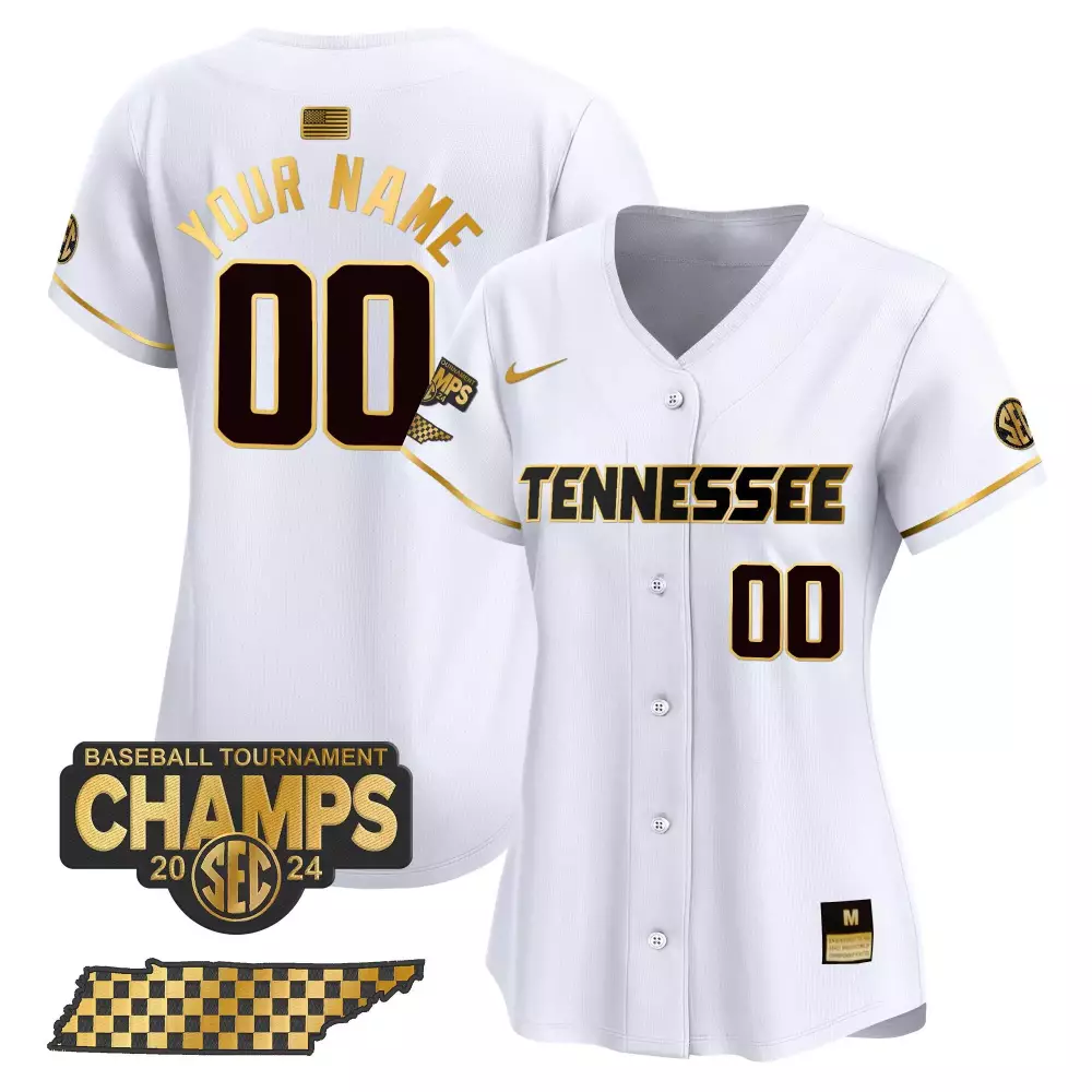 white gold women tennessee volunteers 2024 tournament champions vapor premier limited custom jersey all stitched