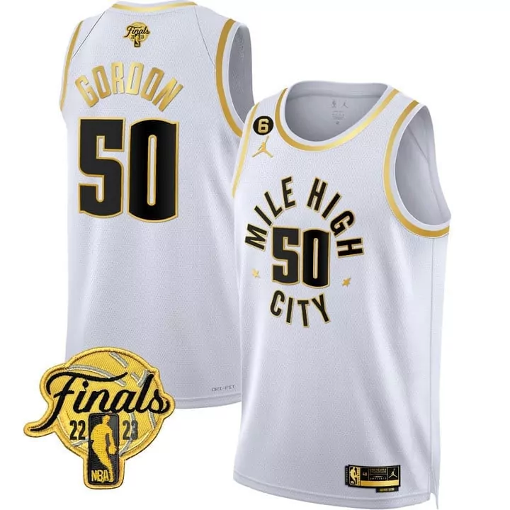 white gold women denver nuggets 2023 finals champions cool base custom jersey all stitched