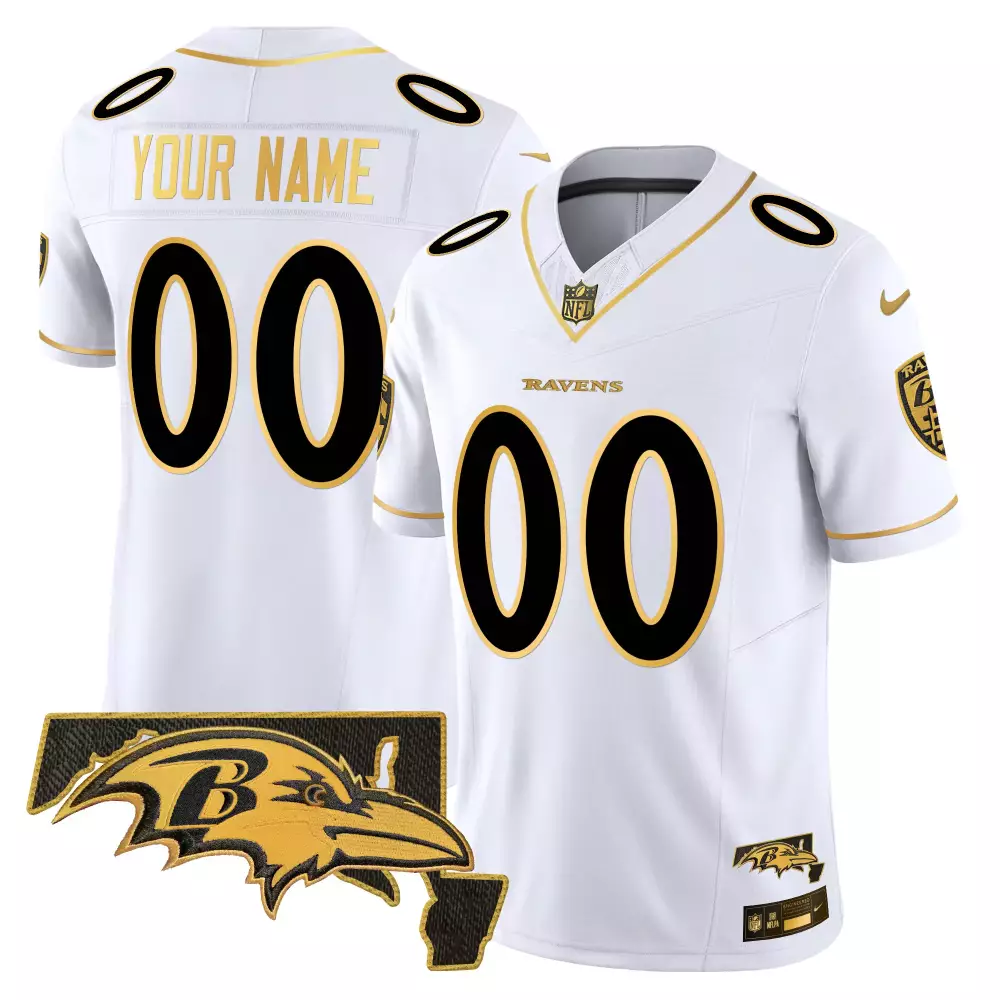 white gold women baltimore ravens vapor gold custom name and number all stitched