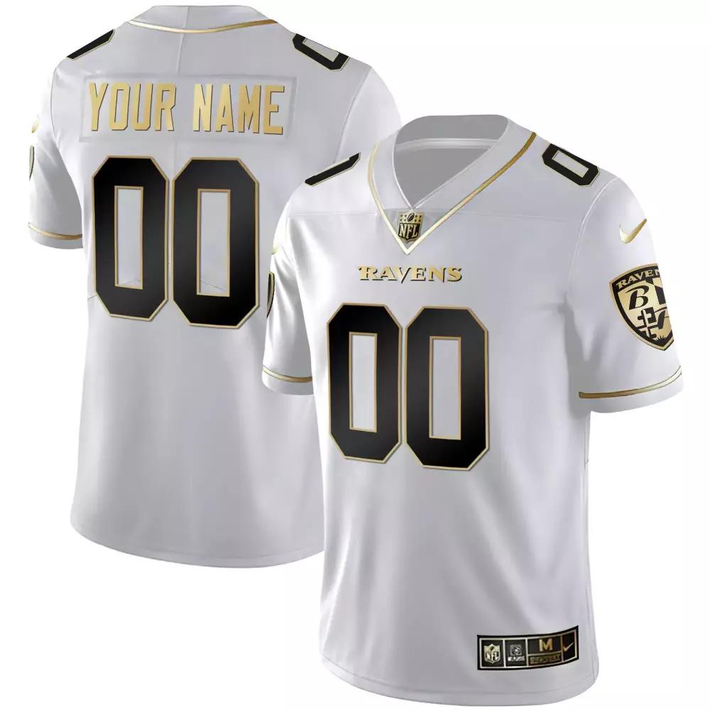 white gold youth baltimore ravens vapor gold custom name and number all stitched