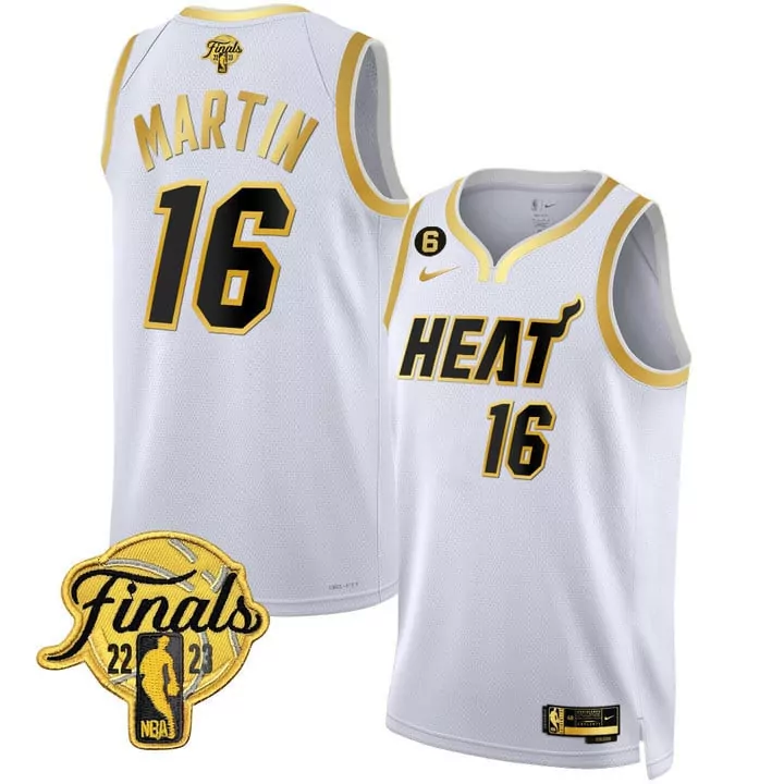 white gold men miami heat 2023 finals patch collection custom jersey all stitched
