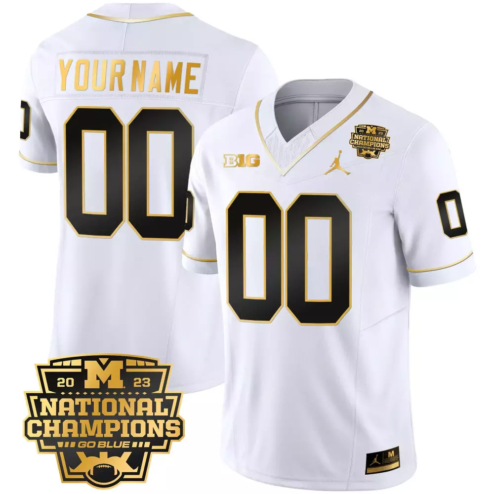 Michigan Wolverines 2023 National Champions Gold Vapor Jersey | Custom Stitched | Limited Edition Fan Gear | For Men, Women & Youth