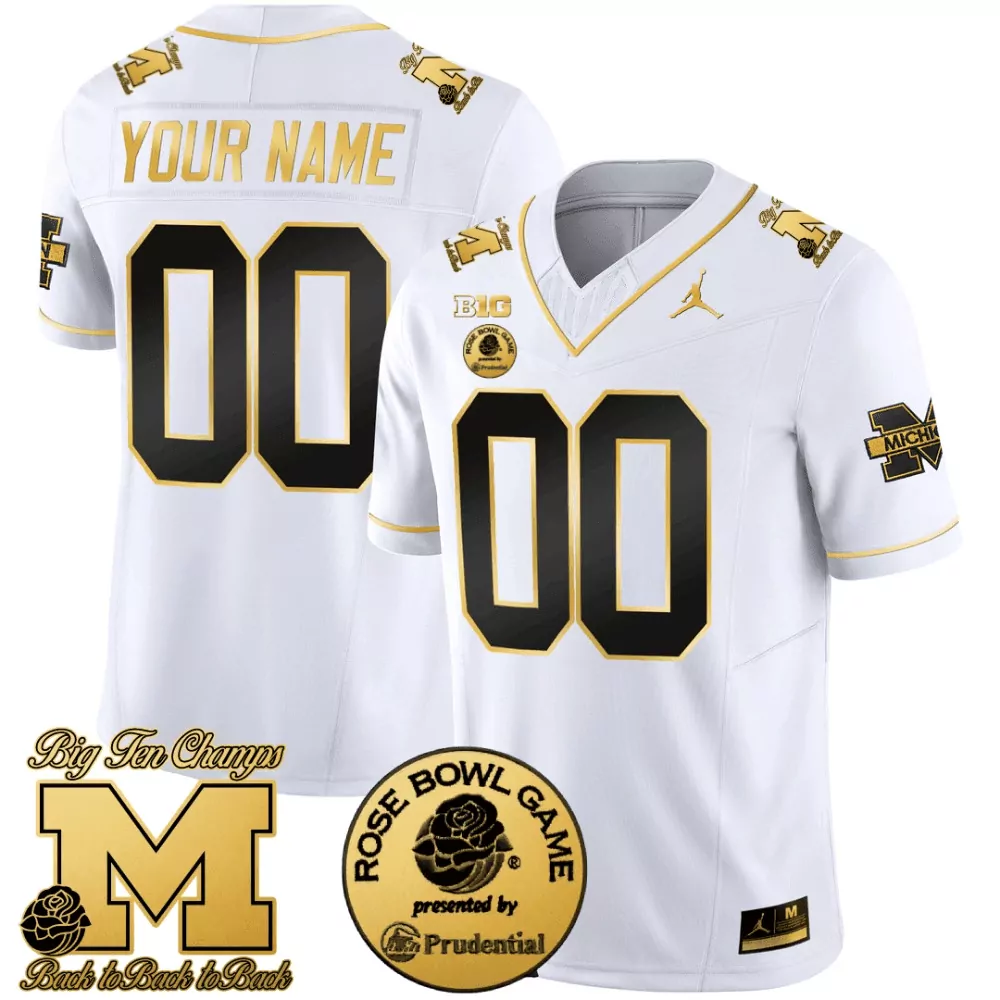 white gold youth michigan wolverines custom name number jersey all stitched